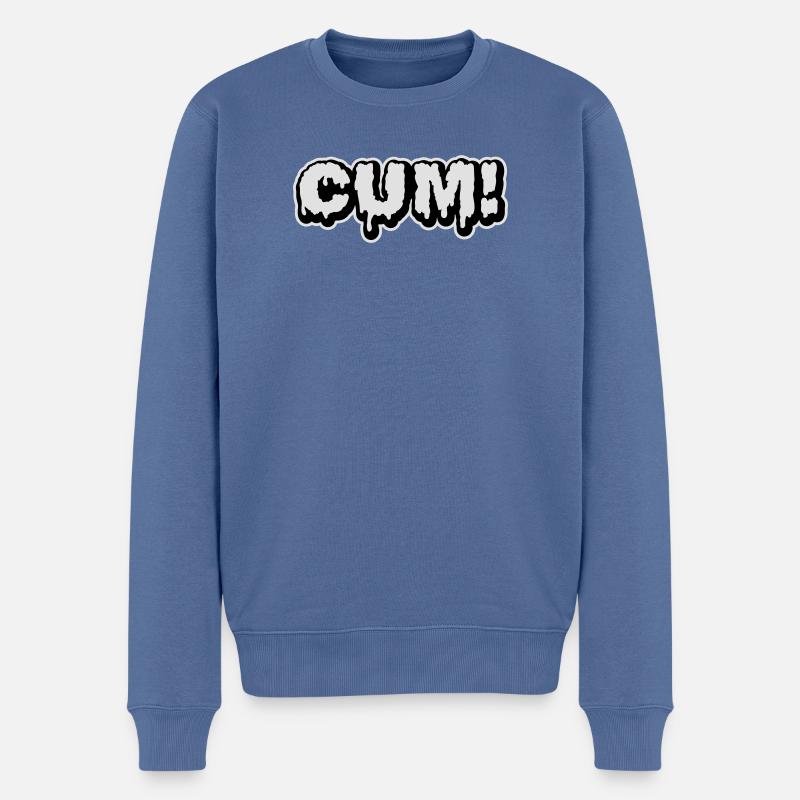 Cum - Männer Premium Bio Pullover - Taubenblau