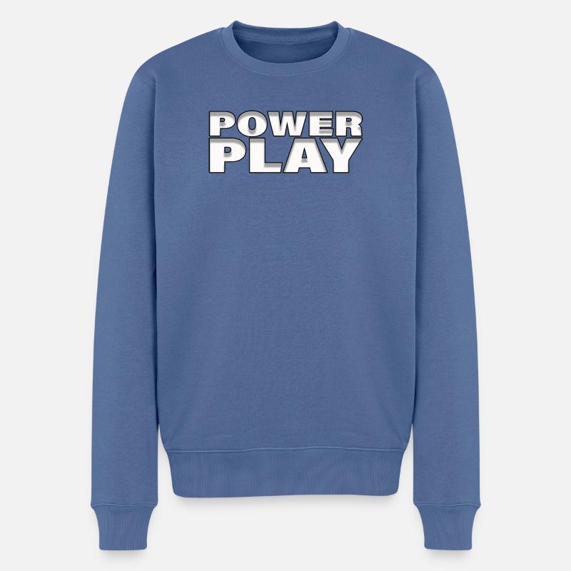 POWER PLAY - Männer Premium Bio Pullover - Taubenblau