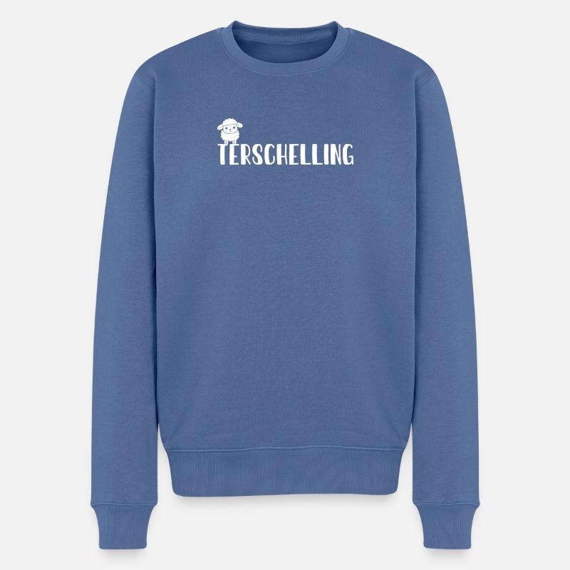 Süßes Schaf Terschelling - Männer Premium Bio Pullover - Taubenblau