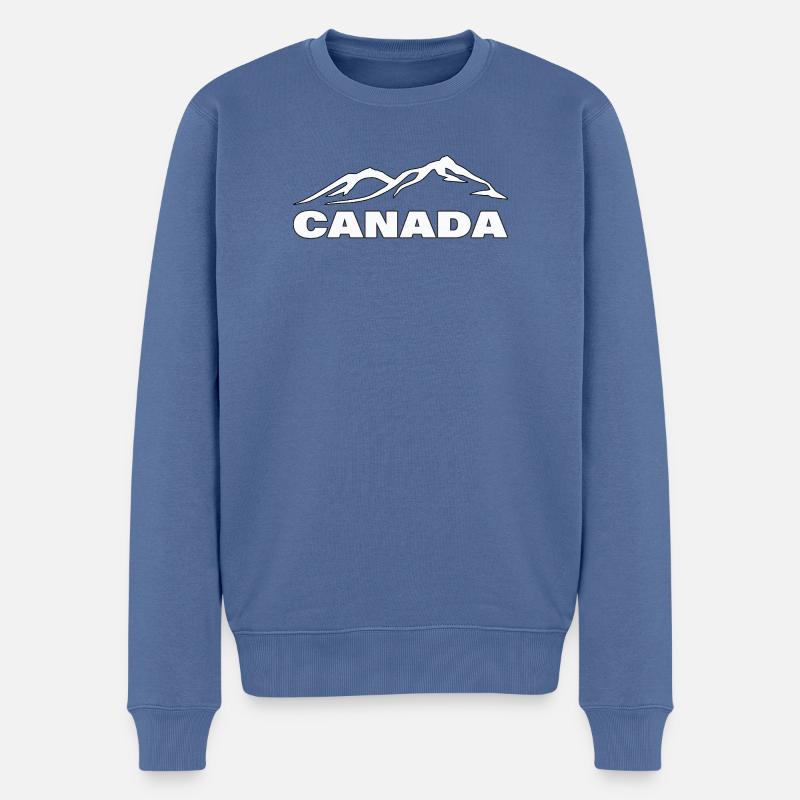 CANADA - Männer Premium Bio Pullover - Taubenblau