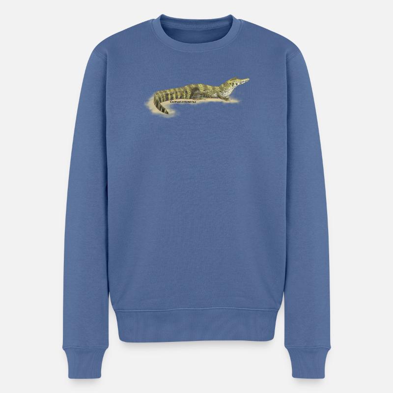Baba (Caiman crocodilus) - Pull Premium bio Homme - bleu pigeon