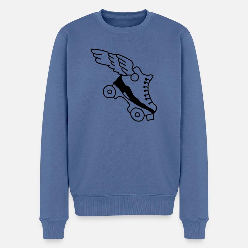 Inliner Flügel - Männer Premium Bio Pullover - Taubenblau