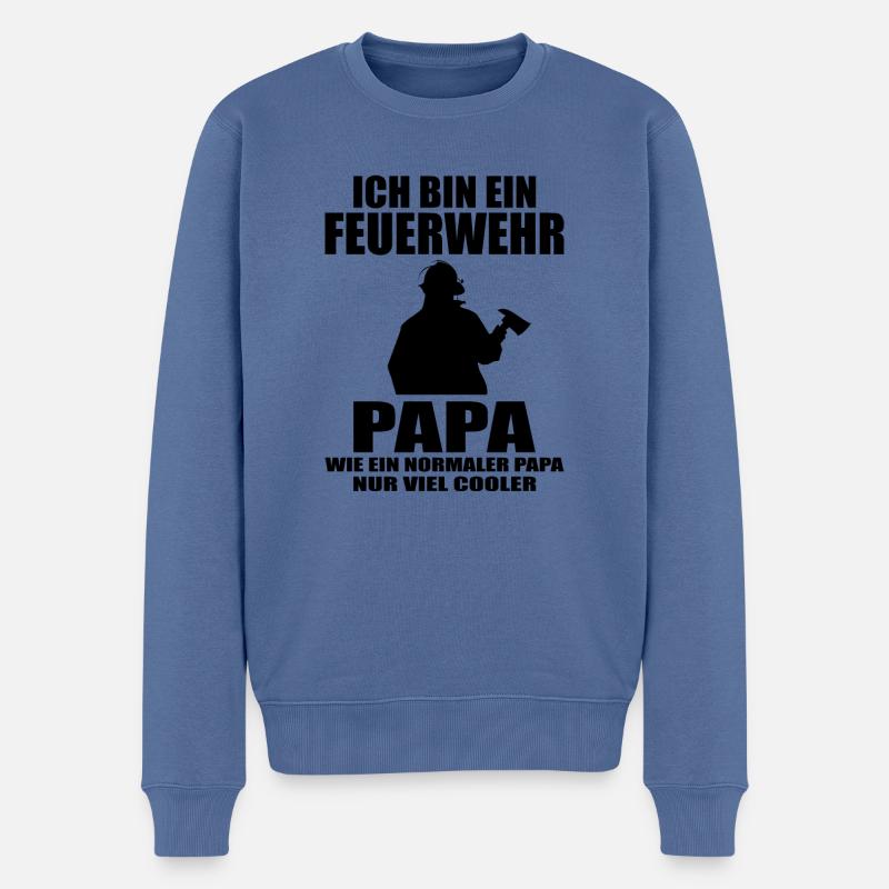 Feuerwehr - Männer Premium Bio Pullover - Taubenblau
