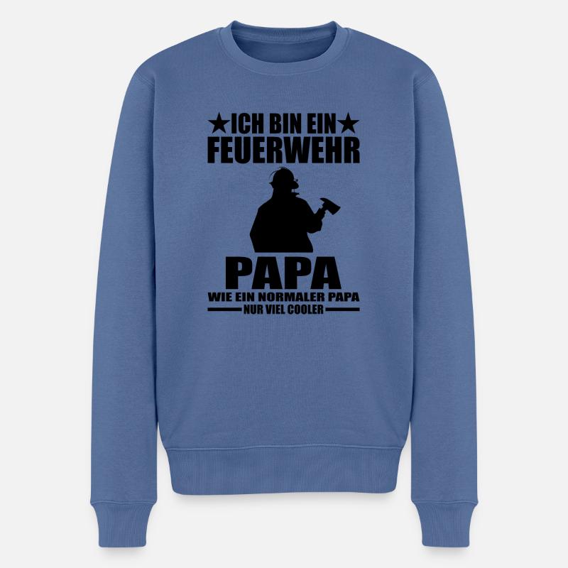 Feuerwehr - Männer Premium Bio Pullover - Taubenblau