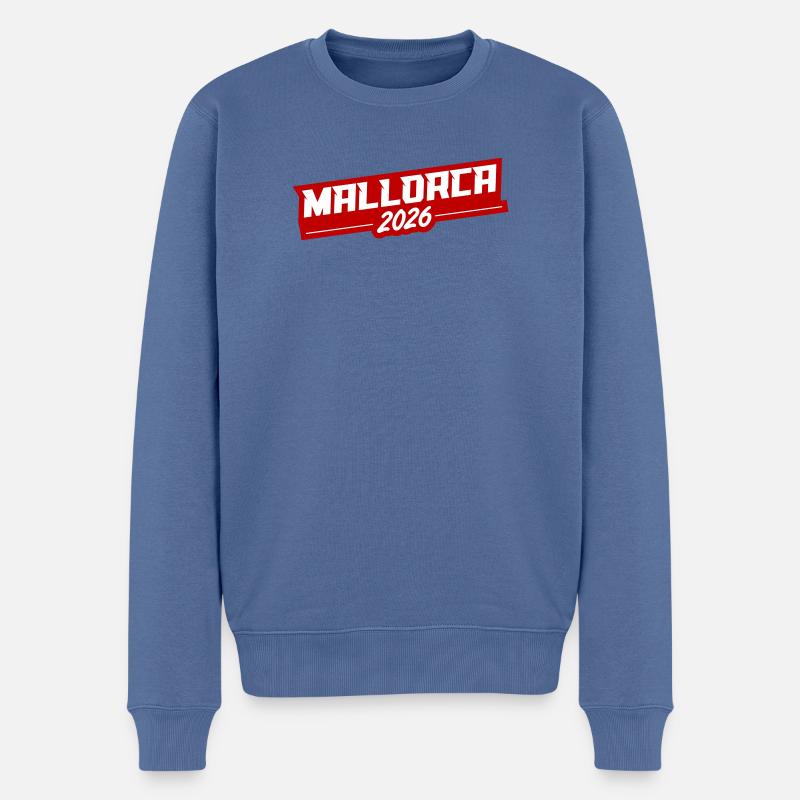 Mallorca 2026 - Männer Premium Bio Pullover - Taubenblau