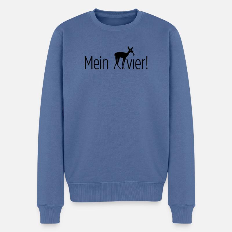 Mein REHvier Revier - Männer Premium Bio Pullover - Taubenblau