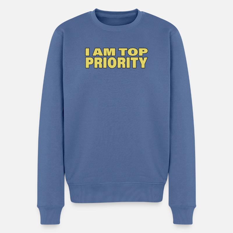 TOP PRIORITY - Männer Premium Bio Pullover - Taubenblau
