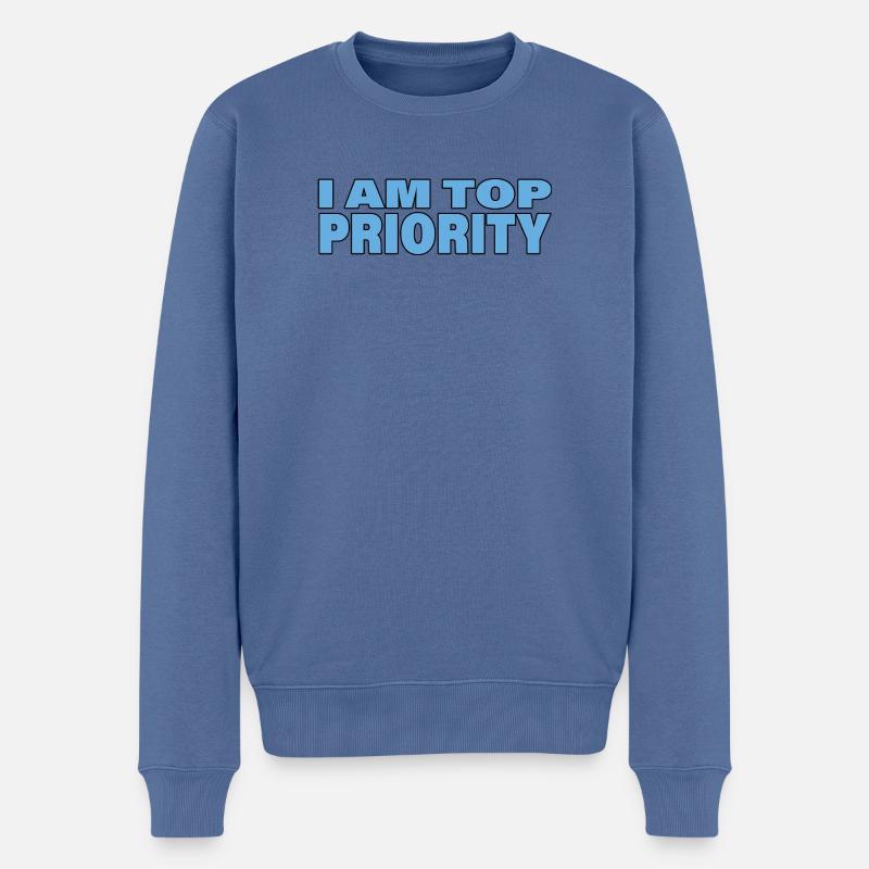 TOP PRIORITY - Männer Premium Bio Pullover - Taubenblau