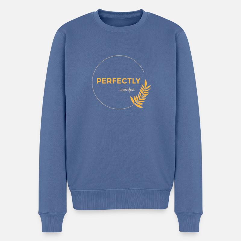 perfectly unperfect gold - Männer Premium Bio Pullover - Taubenblau