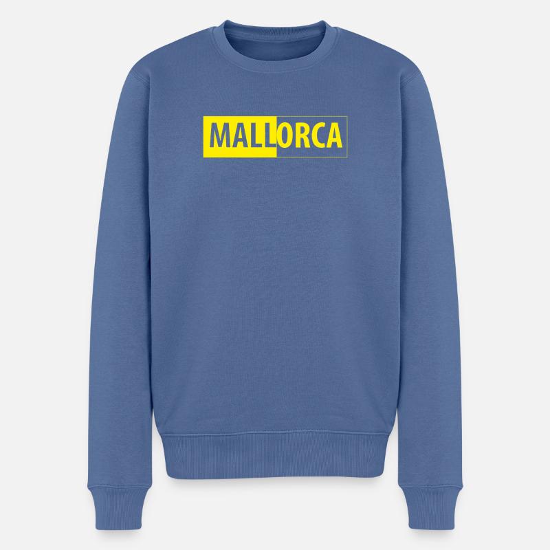 MALLorca im Kasten (gelb) - Männer Premium Bio Pullover - Taubenblau