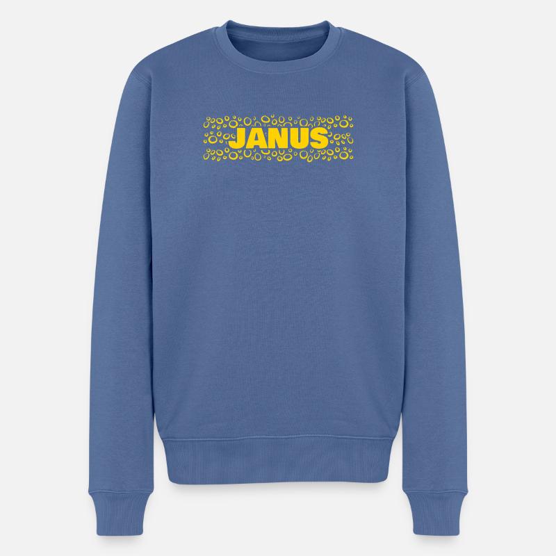 Geschenkidee Janus - Männer Premium Bio Pullover - Taubenblau