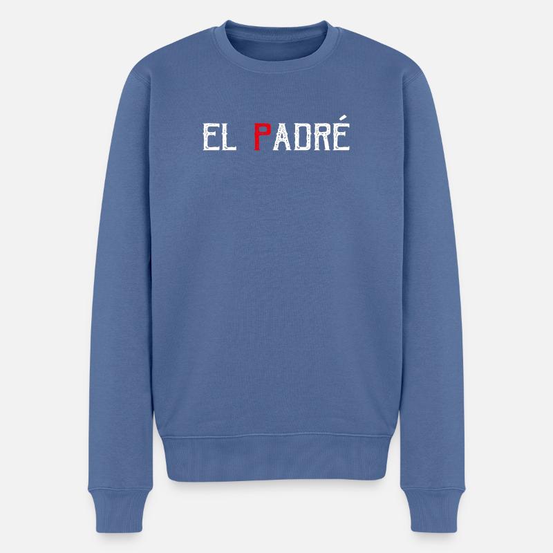 El padré - Männer Premium Bio Pullover - Taubenblau