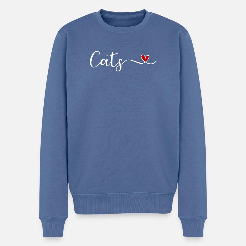 J’adore les chats - Pull Premium bio Homme - bleu pigeon