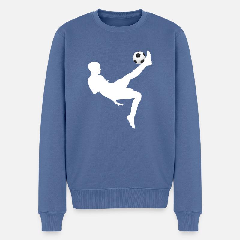 Retrait en arrière - Pull Premium bio Homme - bleu pigeon
