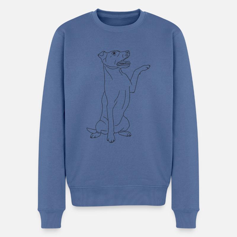 Jack Russell Terrier - Männer Premium Bio Pullover - Taubenblau