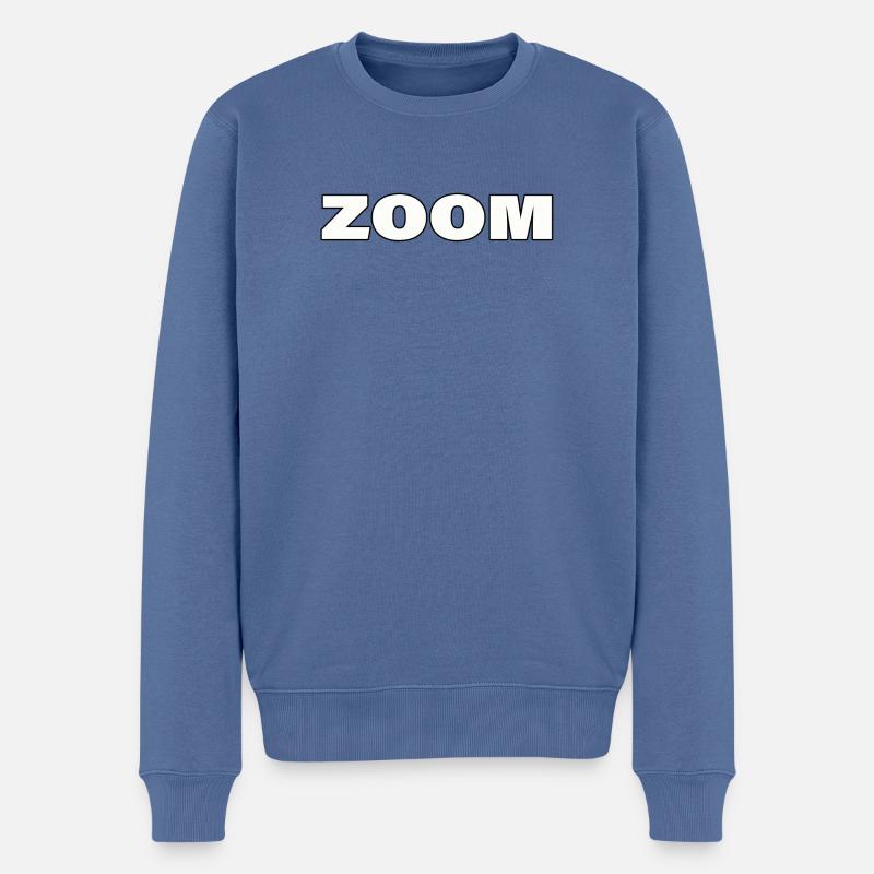 ZOOM - Männer Premium Bio Pullover - Taubenblau