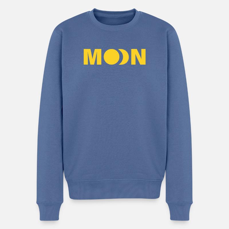 MOON - Männer Premium Bio Pullover - Taubenblau
