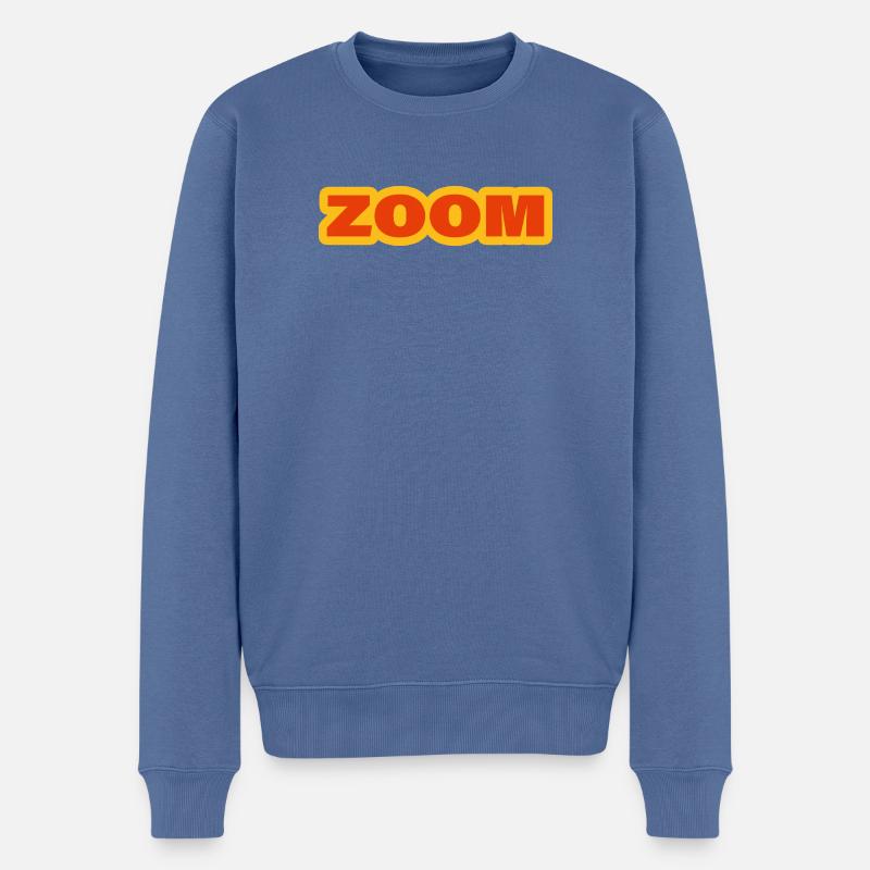 ZOOM - Männer Premium Bio Pullover - Taubenblau