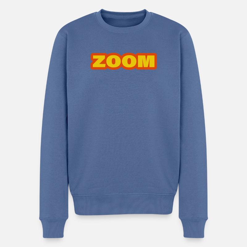 ZOOM - Männer Premium Bio Pullover - Taubenblau