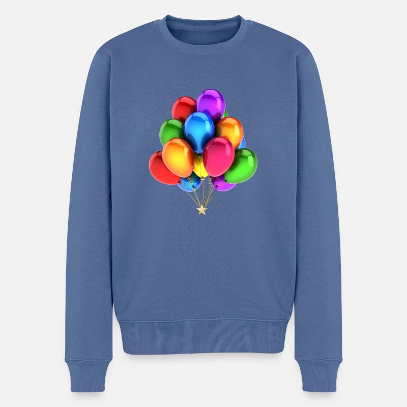 Ein Strauß Luftballons - Männer Premium Bio Pullover - Taubenblau