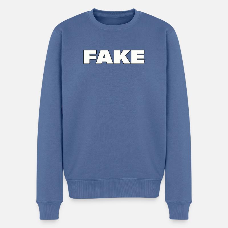 FAKE - Männer Premium Bio Pullover - Taubenblau