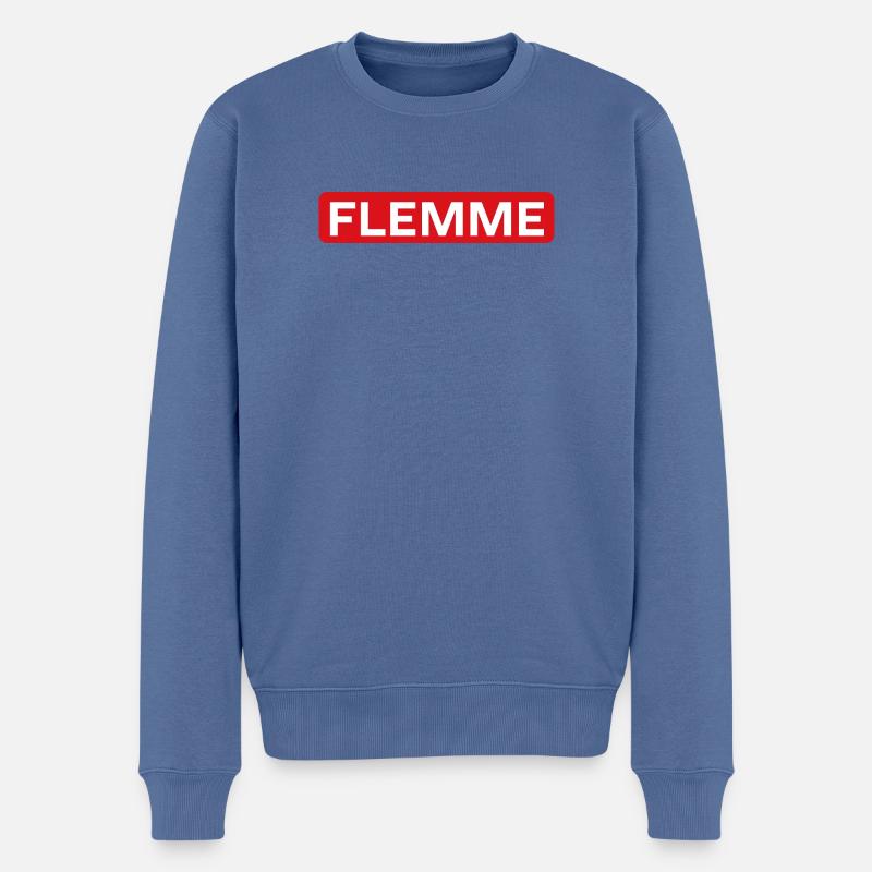 flemme - Pull Premium bio Homme - bleu pigeon