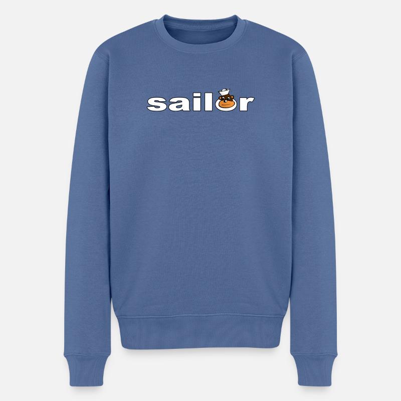 SAILOR - Männer Premium Bio Pullover - Taubenblau