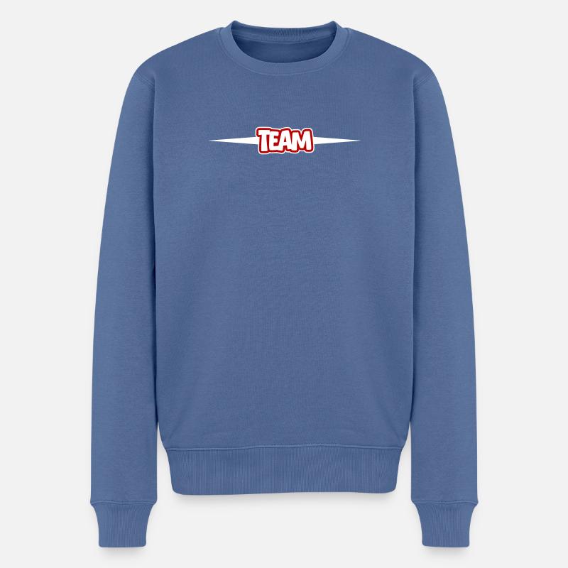 Team - Männer Premium Bio Pullover - Taubenblau