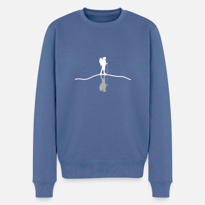 Wandern Berge Bergmadl Wanderin - Männer Premium Bio Pullover - Taubenblau