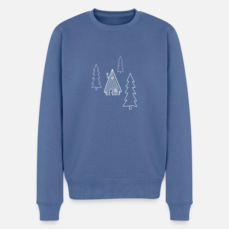Cabane pour forestiers, chasseurs et randonneurs - Pull Premium bio Homme - bleu pigeon