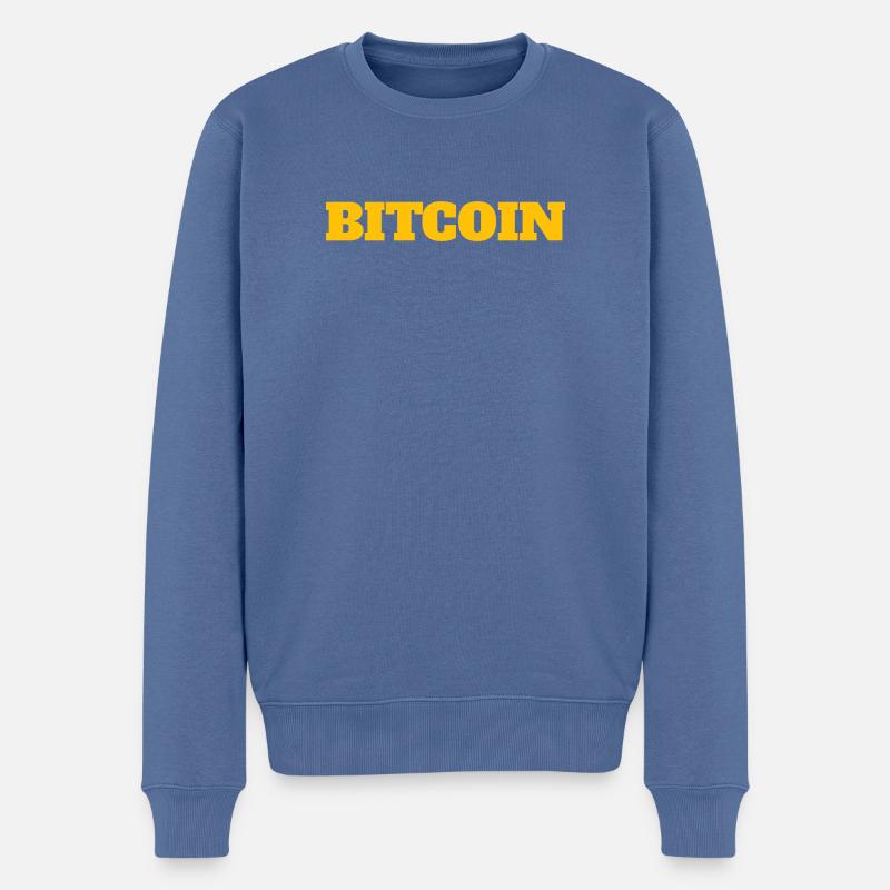 bitcoin - Männer Premium Bio Pullover - Taubenblau