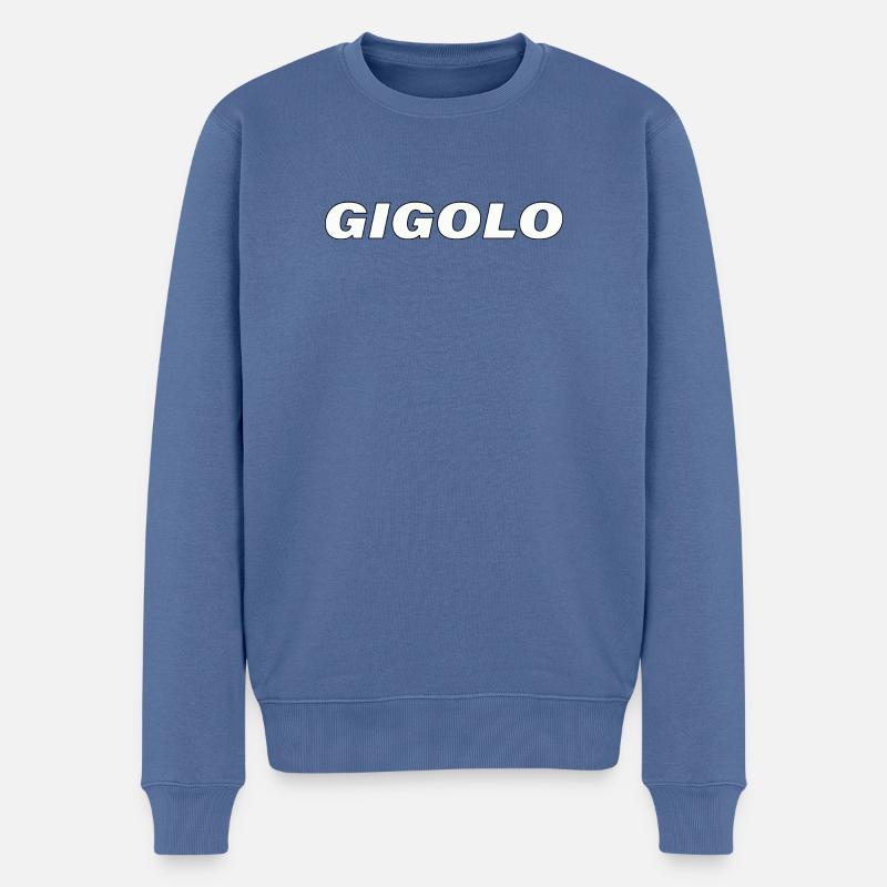 GIGOLO - Männer Premium Bio Pullover - Taubenblau