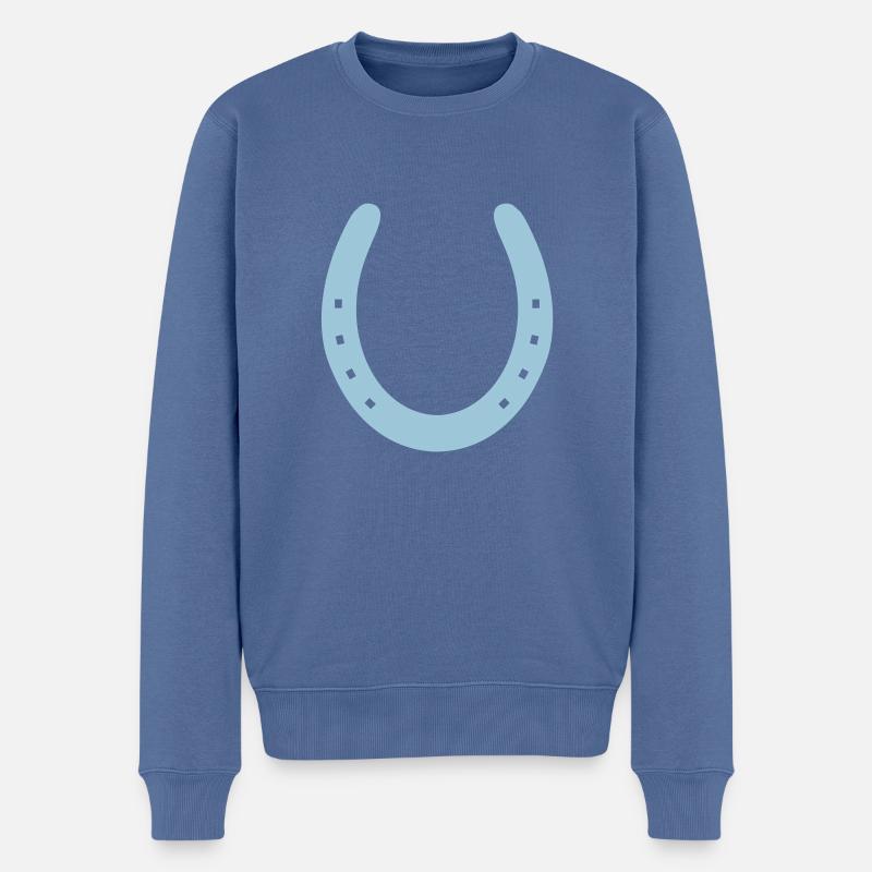 Fer à cheval - Pull Premium bio Homme - bleu pigeon