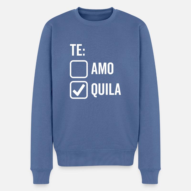 Teamo Tequila - Pull Premium bio Homme - bleu pigeon