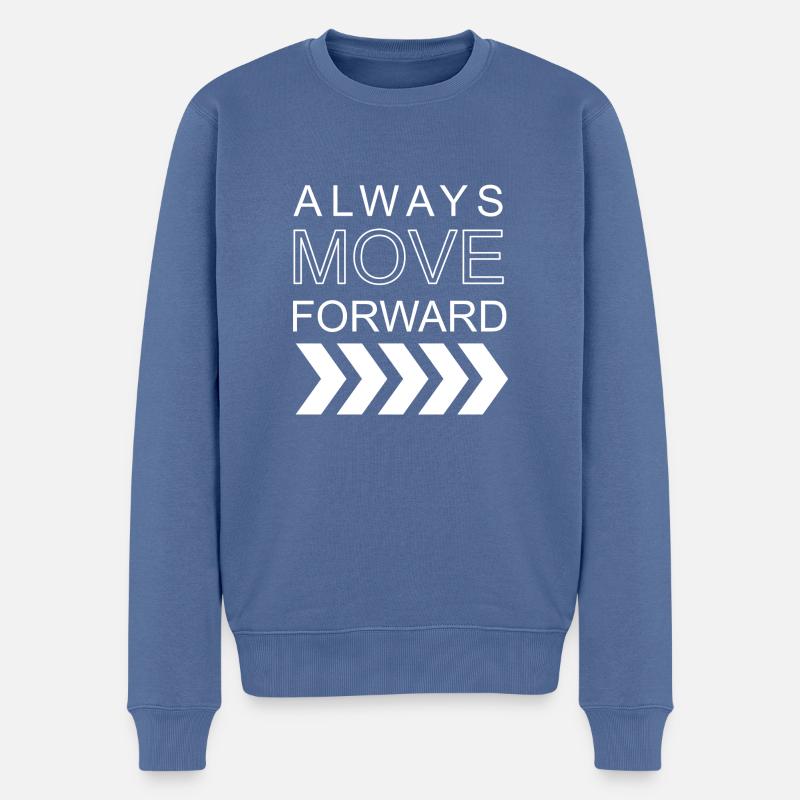 AlwaysMoveForward - Männer Premium Bio Pullover - Taubenblau