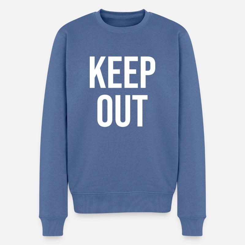 Keep out blanc - Pull Premium bio Homme - bleu pigeon