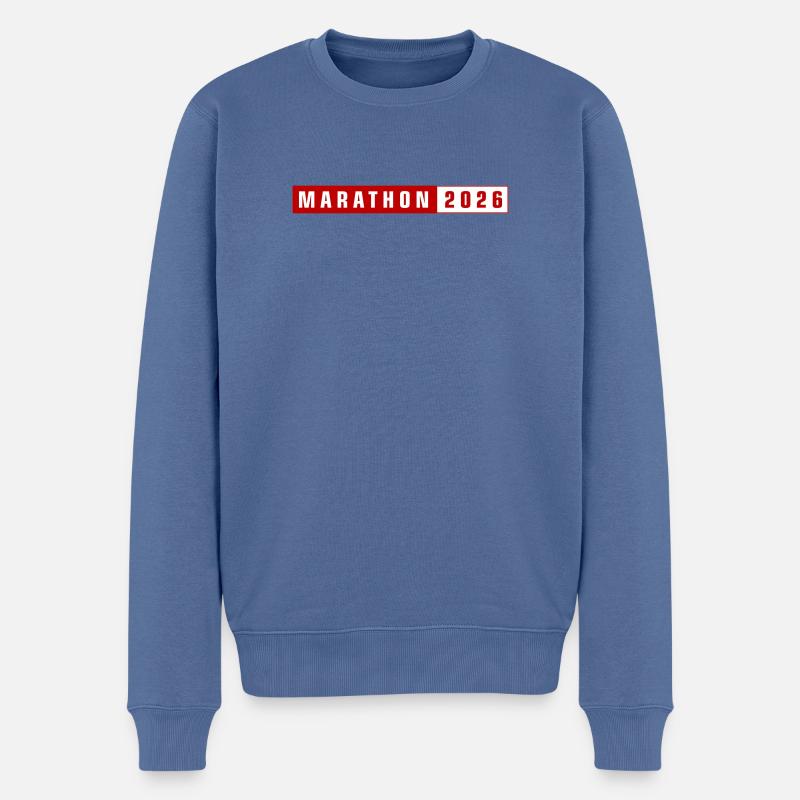 Marathon 2026 - Männer Premium Bio Pullover - Taubenblau