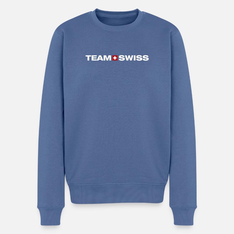 Team Schweiz - Økologisk premium-sweatshirt til mænd - dueblå