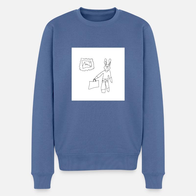 Jack der Hase - Männer Premium Bio Pullover - Taubenblau