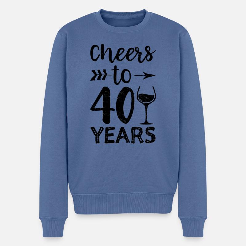 Cheers To 40 Years - 40. Geburtstag - Männer Premium Bio Pullover - Taubenblau