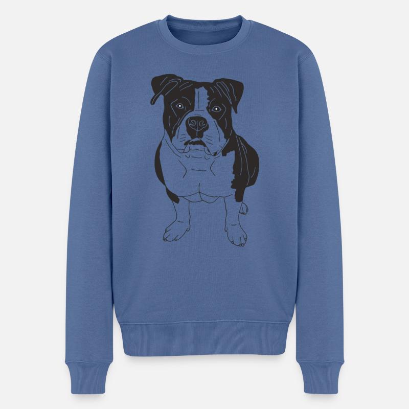American Bully XL - Männer Premium Bio Pullover - Taubenblau