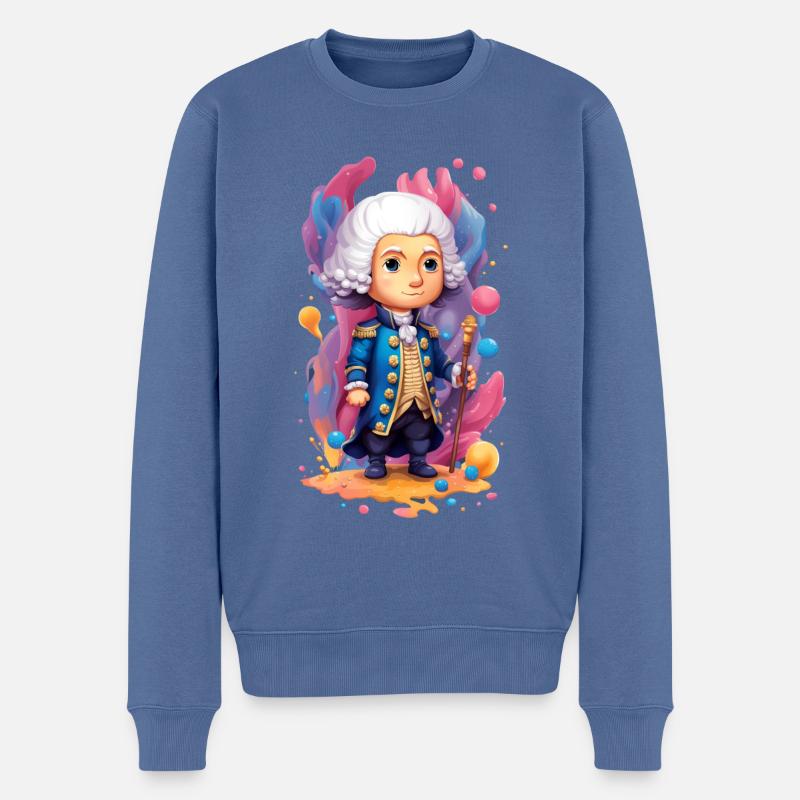 Le petit Mozart 01 - Pull Premium bio Homme - bleu pigeon