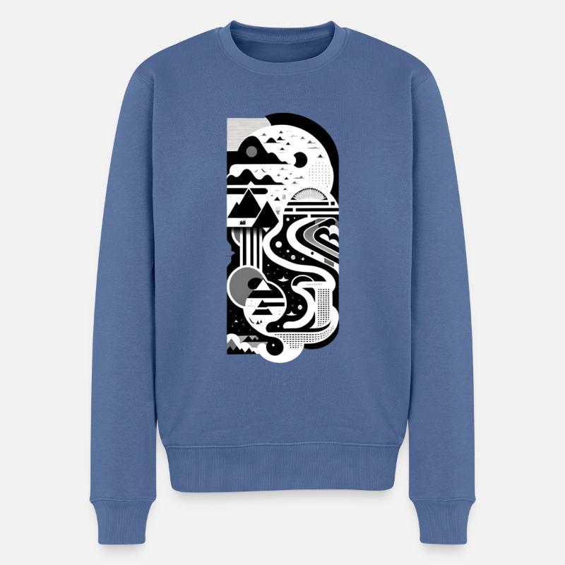 The Mountains 04 - Männer Premium Bio Pullover - Taubenblau