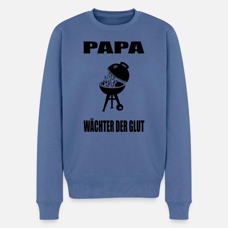 Papa - Männer Premium Bio Pullover - Taubenblau