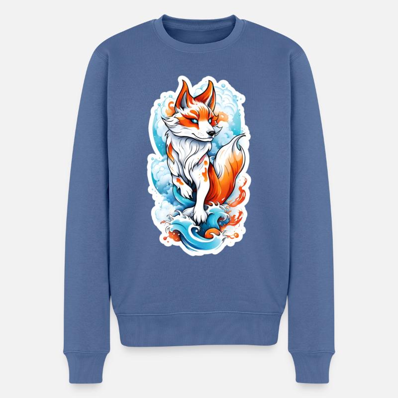 Renard - Pull Premium bio Homme - bleu pigeon