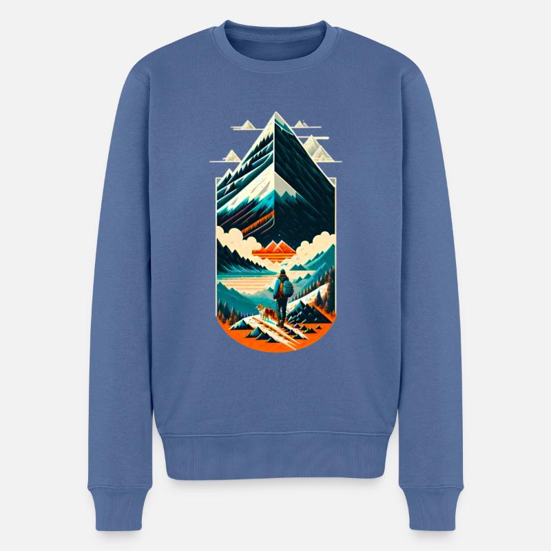 Envie de voyager 01 - Pull Premium bio Homme - bleu pigeon