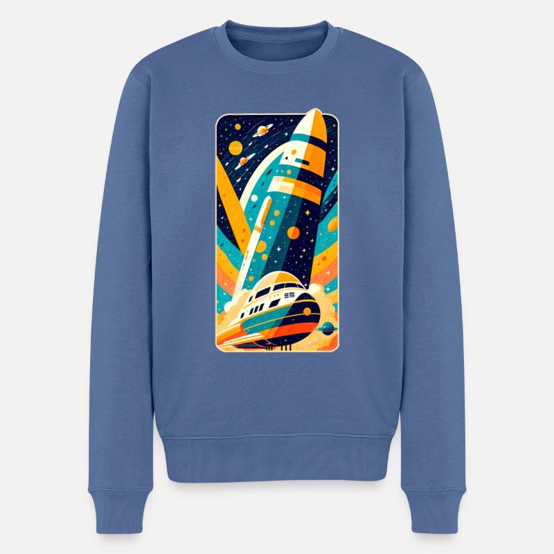 Space Shuttle - Männer Premium Bio Pullover - Taubenblau