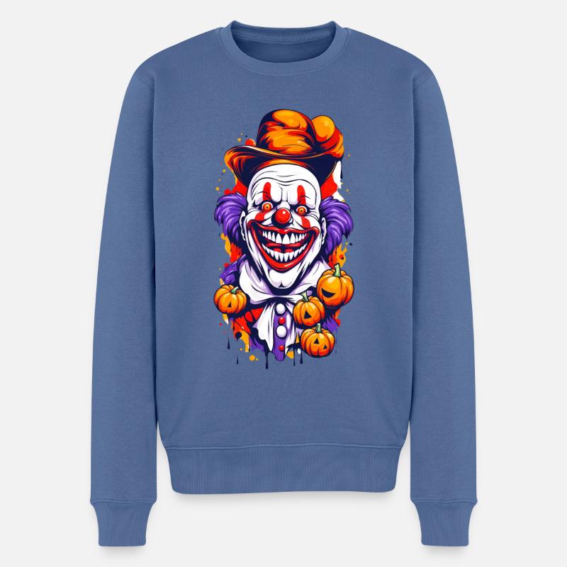 Halloween Horror Clown - Männer Premium Bio Pullover - Taubenblau