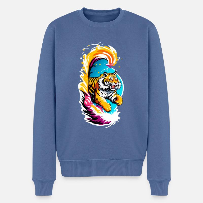 Saut du tigre - Pull Premium bio Homme - bleu pigeon