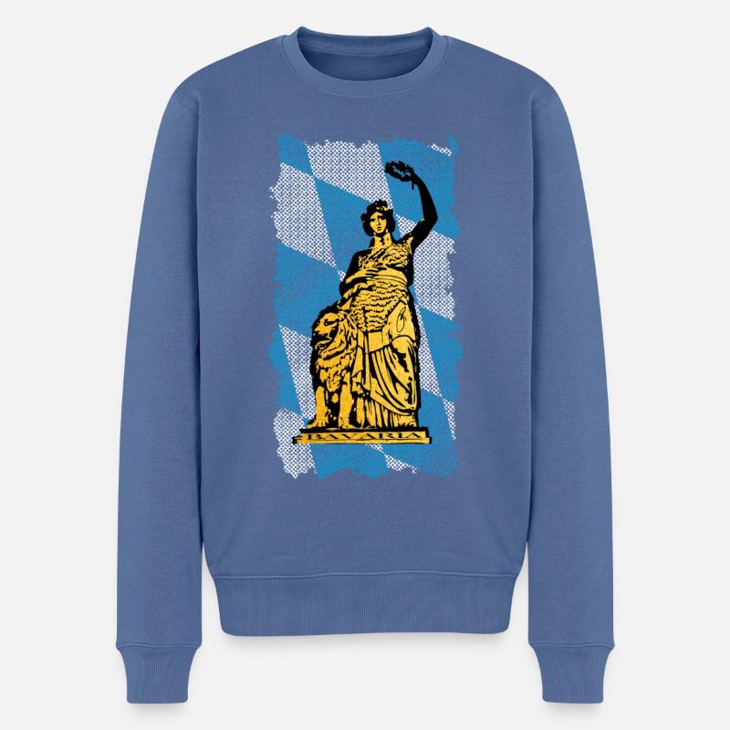Bavaria - Männer Premium Bio Pullover - Taubenblau